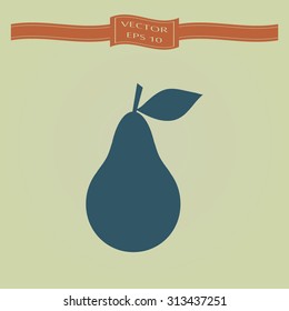 Blue Pear icon. Illustration for design