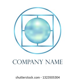 Blue pearl logo vector.