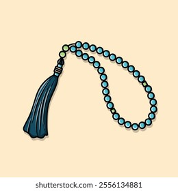 Blue pearl prayer beads with thread collection pendant