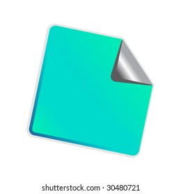 Blue  peel off sticker isolated on a white background with shine