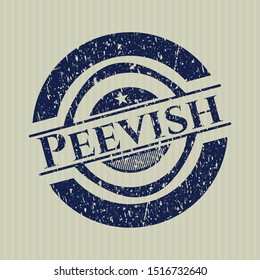 Blue Peevish distressed grunge stamp