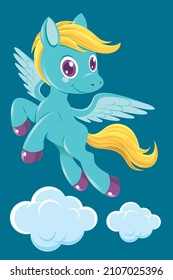 Blue Pegasus is very magical, unique, and adorable. They have wings and beautiful tails. But they don't have a horn-like unicorn. And Pegasus also has a texture skin that is very smooth.