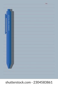 Blue pen with blank paper