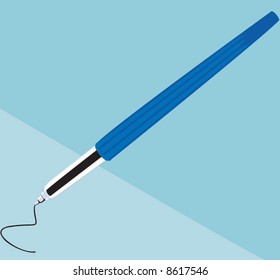  blue pen drawing lines	