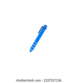 Blue pen flat vector icon