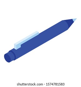 Blue pen icon. Isometric of blue pen vector icon for web design isolated on white background