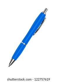 Blue Pen On A White Background