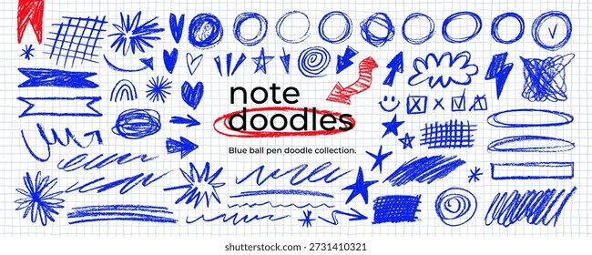 Blue pen scratch scribble