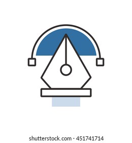 Blue pen tool  icon