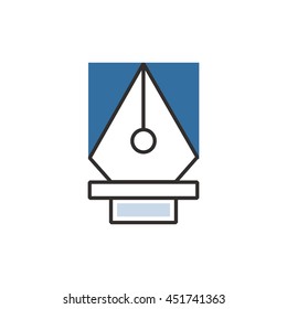 Blue pen tool  icon vector eps10