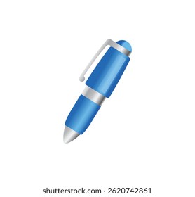 Blue pen vector isolated icon. Pen emoji