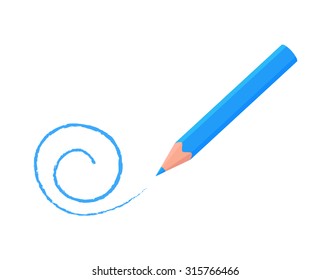 Blue pencil doodling