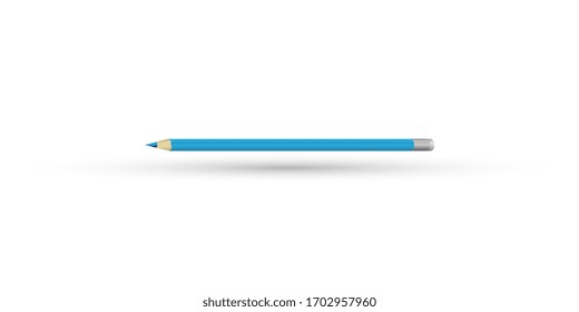 Blue pencil for drawing. Pencil. Vector illustration