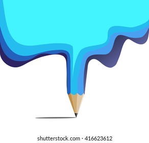 Blue pencil education designs concept with blank for text