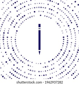 Blue Pencil with eraser icon isolated on white background. Drawing and educational tools. School office symbol. Abstract circle random dots. Vector Illustration