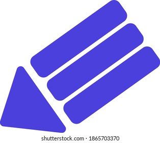 Illustration des Konzepts für das Design von Flachbildern mit blauem Bleistift