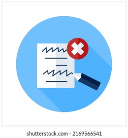 Icono plano de lápiz azul. Eliminar o cambiar algunas palabras para mejorarlo o hacerlo aceptable. Correcto. Editar acortando o eliminando.Concepto de censura. 3.ª ilustración vectorial