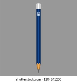Blue pencil icon. Realistic illustration of blue pencil vector icon for web design