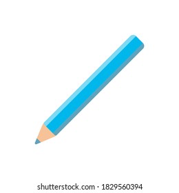 Icono de lápiz azul. Ilustración vectorial