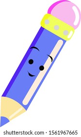 Blue pencil, illustration, vector on white background.