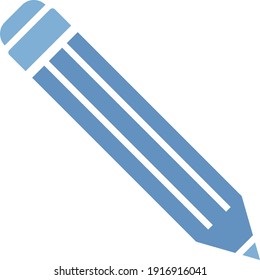 Blue pencil, illustration, vector on white background.