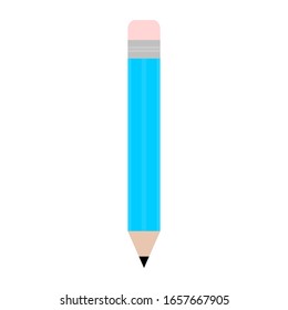 blue pencil isolated on white background. vector illustration