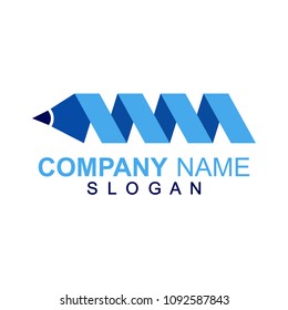Blue pencil logo template