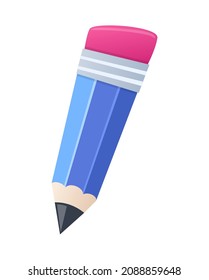 Blue pencil - modern flat design single isolated icon