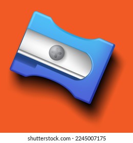 blue pencil sharpener Vector illustration