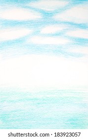 Blue pencil sky (vector)