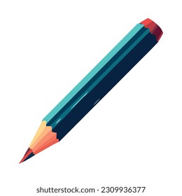 blue pencil tip sharp icon isolated
