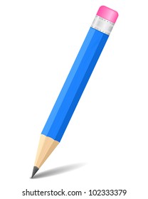 Blue pencil, vector eps10 illustration