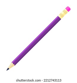 Blue pencil vector illustration. Cartoon school writing tool, ink pen, mechanical pencils on white background. School, writing materials or instrument