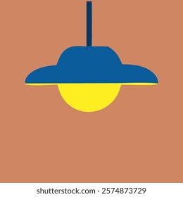 blue pendant lamp vector illustration