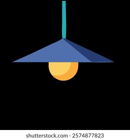 blue pendant lamp vector illustration