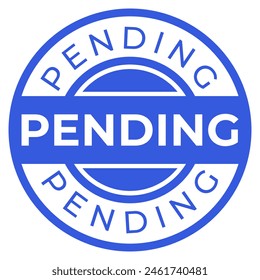 Blue Pending isolated round stamp, sticker, sign vector illustration