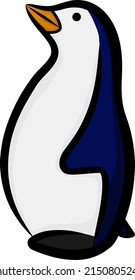 Blue penguin illustration, icon, logo, and cartoon vector
