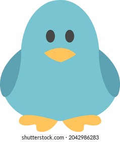 Blue penguin, illustration, vector, on a white background.