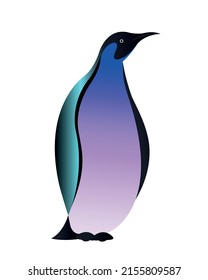 blue penguin isolated on white	