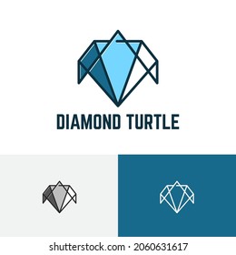 Blue Pentagon Classy Diamond Turtle Jewelry Logo