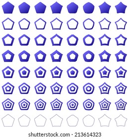 Blue pentagon collection - vector version 