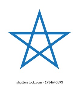 blue pentagram basic simple shape isolated on white background