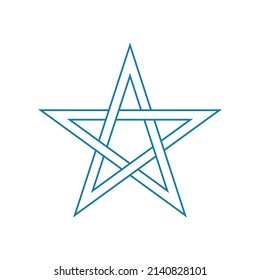 blue pentagram basic simple shape isolated on white background