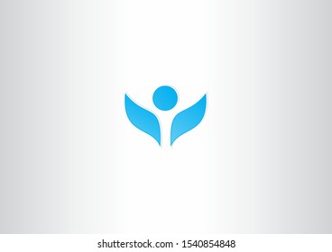 Blue people logo design concept