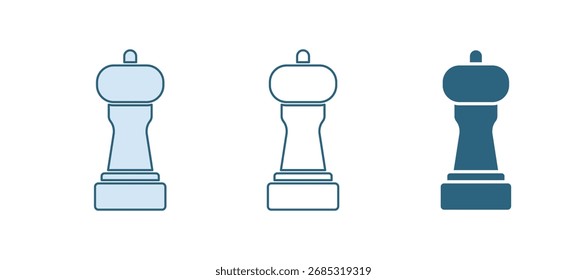 Blue Pepper icon isolated on white background. Cooking spices.  Vector