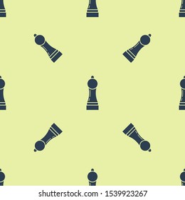 Blue Pepper icon isolated seamless pattern on yellow background. Cooking spices.  Vector Illustration