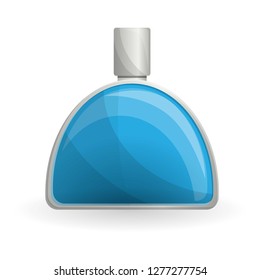 Blue perfume bottle icon. Cartoon of blue perfume bottle vector icon for web design isolated on white background