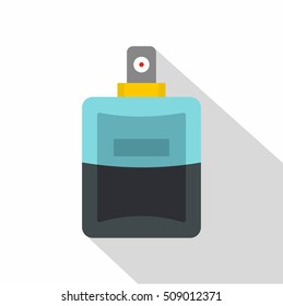 Blue perfume bottle icon. Flat illustration of blue perfume bottle vector icon for web isolated on white background