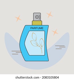 blue perfume bottle logo template vector eps 10