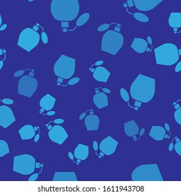 Blue Perfume icon isolated seamless pattern on blue background.  Vector Illustration
